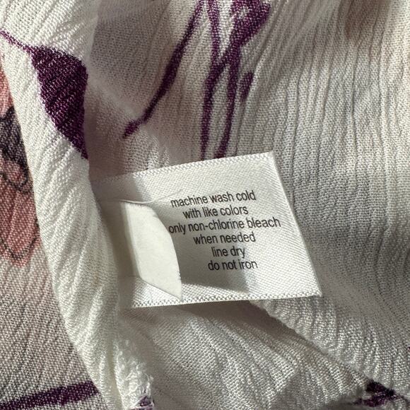 Lane Bryant SZ 24 Babydoll Top Floral Sleeveless V-Neck Crochet Accent Hi-Low - Picture 8 of 8